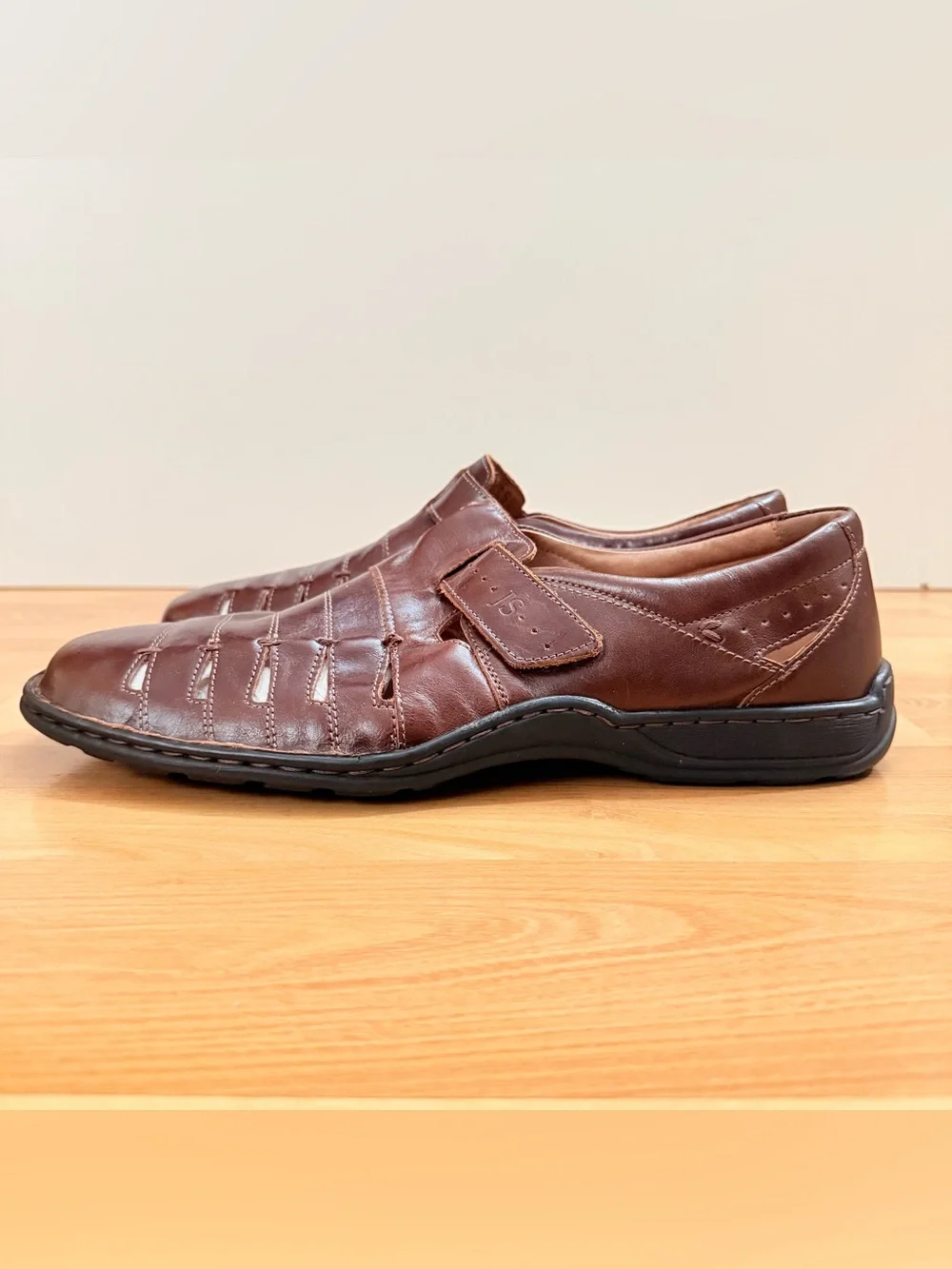 Josef Seibel Steven Fisherman Shoes Brown Leather Slip-On Mens Sz 10.5 (44)